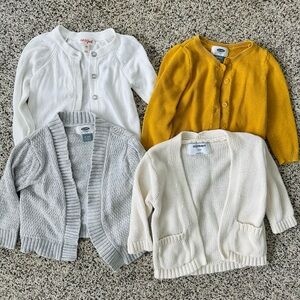 Cardigan Set - White, Mustard, Gray, & Cream